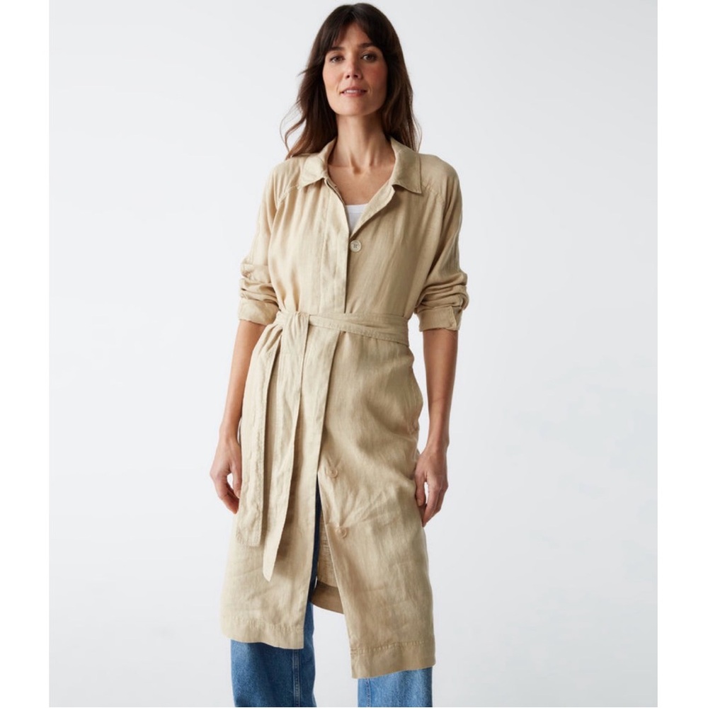 Michael Stars Belinda Linen Long Shacket XL EUC